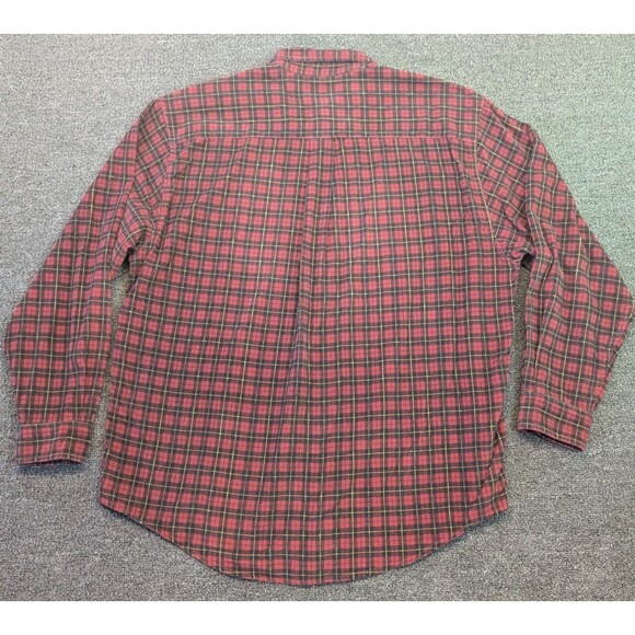 Eddie Bauer Red Plaid Button Down Shirt Men's Large Cotton Long Sleeve - Picture 3 of 7